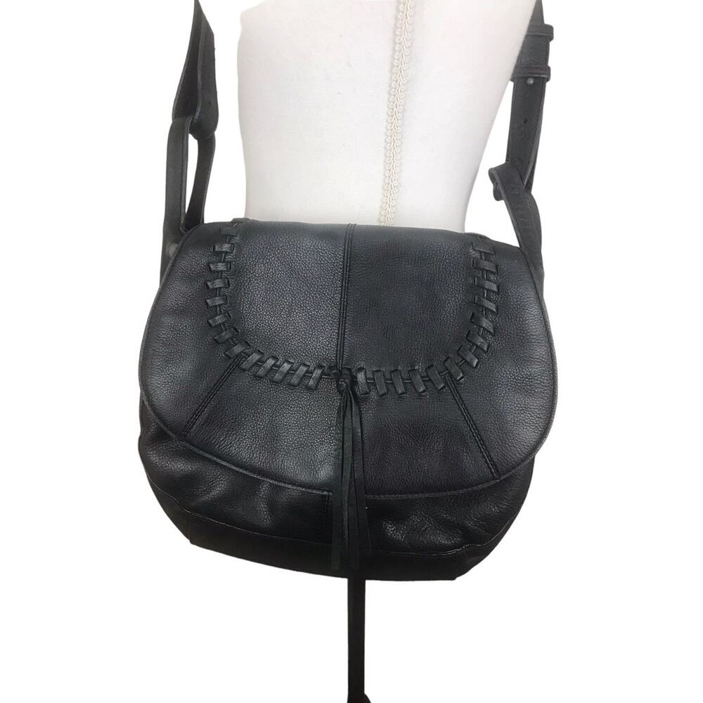 Lucky Brand Saddle Bag black leather‎ New